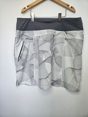 Tuff Athletics Athletic Skort Medium Grey White Abstract Tennis Golf Skirt🔥